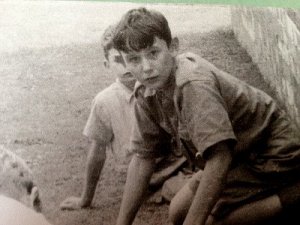 The author aged about 8 or 9 in the back garden.